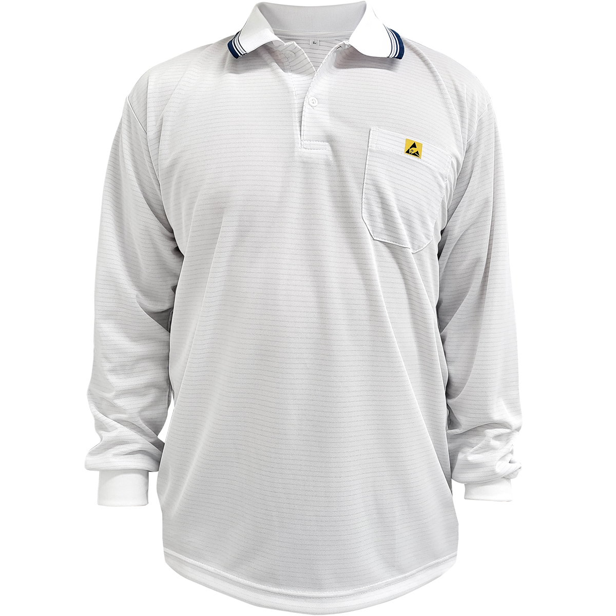 BP801LC PIP® Uniform Technology™ Long Sleeve ESD Polo Shirts, White